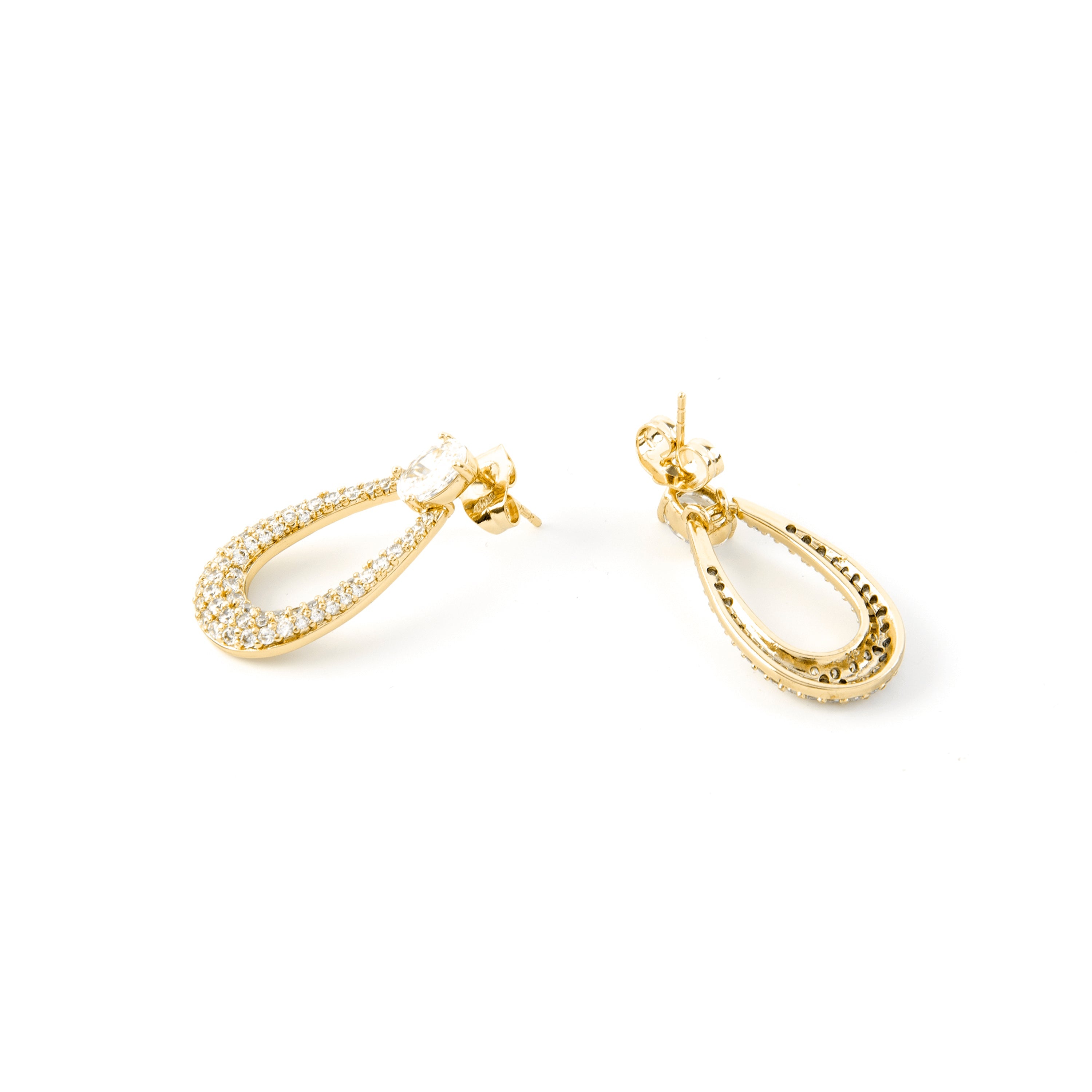 Pendientes con Circonita Brillante acabado oro 18k - Iame