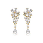 Pendientes con Circonita Brillante acabado oro 18k - Snesy