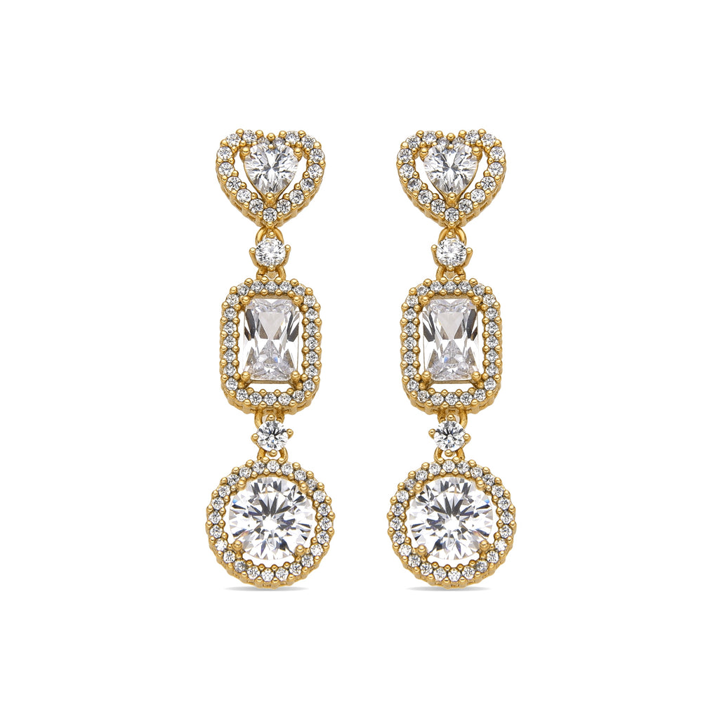 Pendientes con Circonita Brillante acabado oro 18k - Tedan