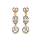 Pendientes con Circonita Brillante acabado oro 18k - Tedan