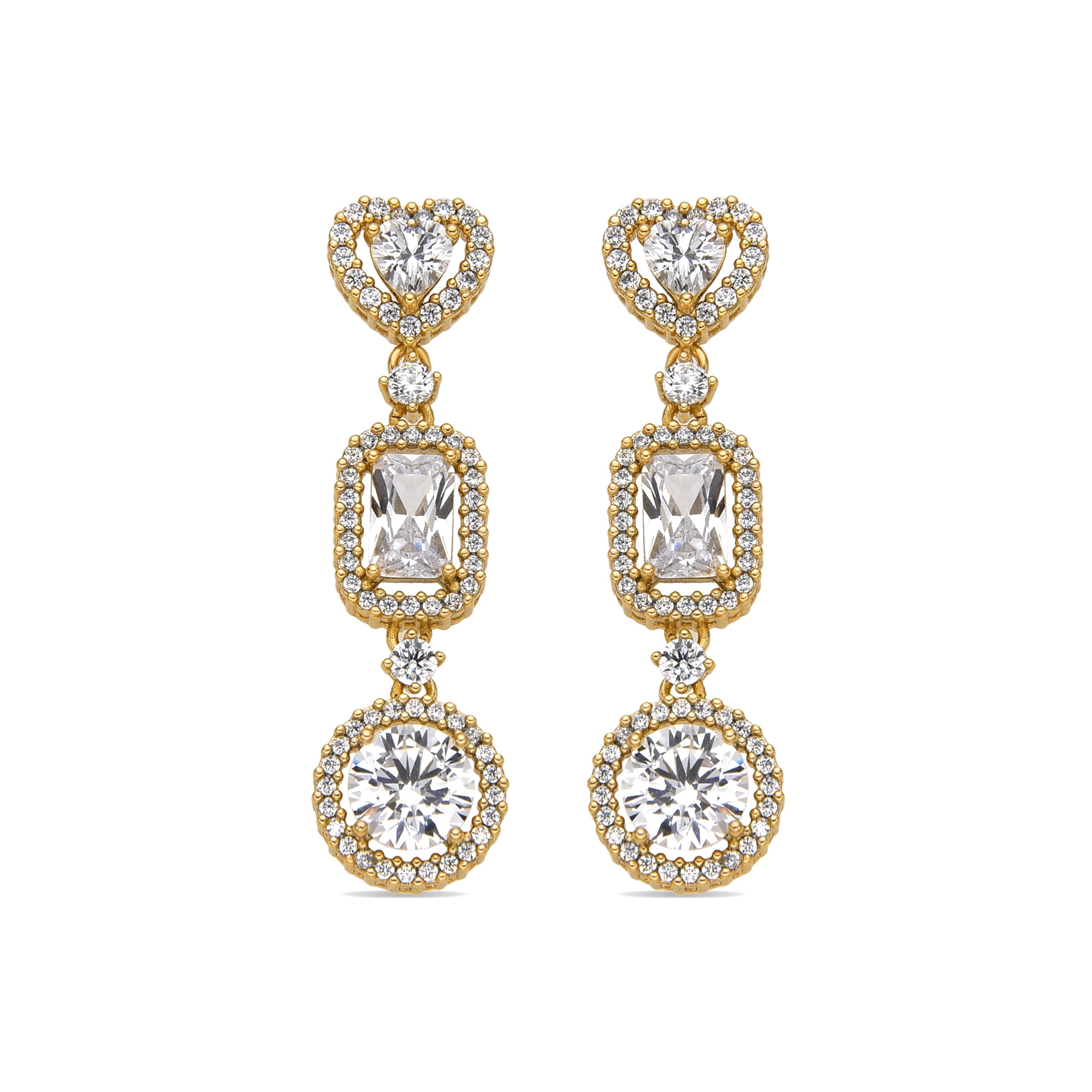 Pendientes con Circonita Brillante acabado oro 18k - Tedan