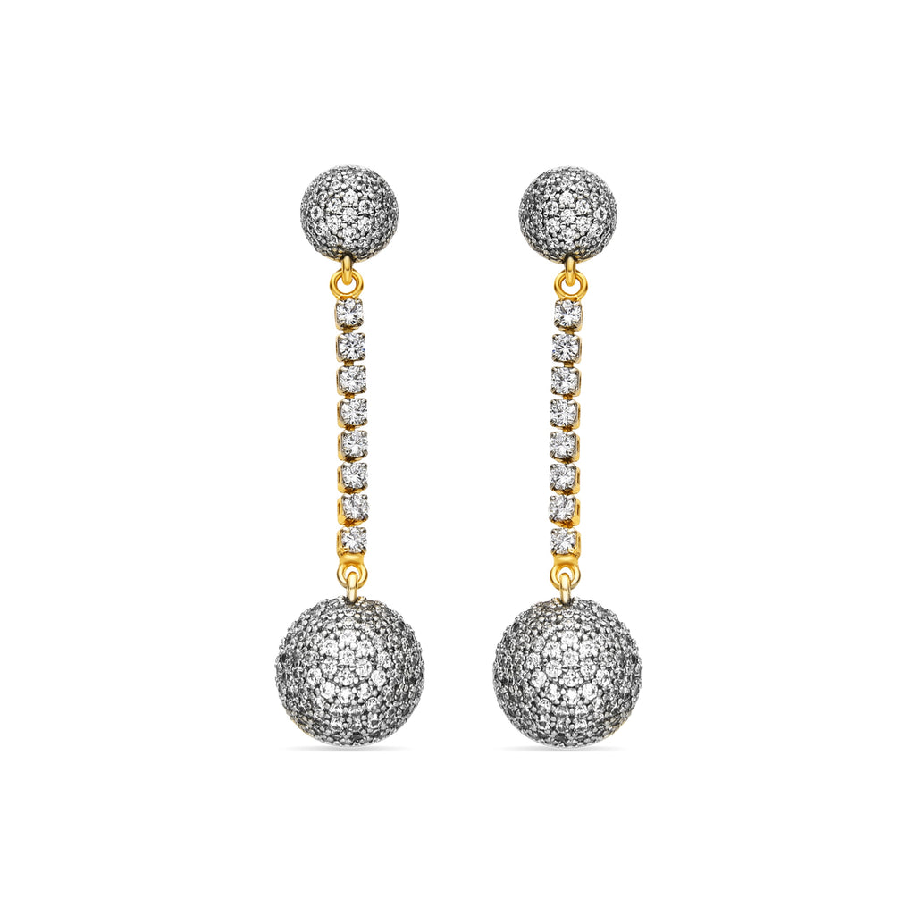 Pendientes con Circonita Brillante acabado oro 18k - Elib