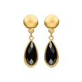 Pendientes con Resina Negra acabado oro 18k - Nyste