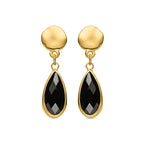 Pendientes con Resina Negra acabado oro 18k - Nyste