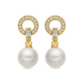 Pendientes con Perla Blanca acabado oro 18k - Hicur