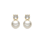 Pendientes con Perla Blanca acabado oro 18k - Pacezu
