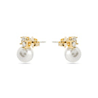 Pendientes con Perla Blanca acabado oro 18k - Pacezu