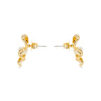Pendientes con Perla Blanca acabado oro 18k - Leod