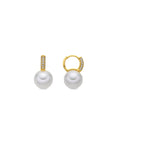 Pendientes acabado oro amarillo de 18k y Perla Blanca - Maeki