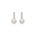 Pendientes acabado oro amarillo de 18k y Perla Blanca - Anu