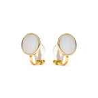 Pendientes acabado oro amarillo de 18k y Madreperla Blanca - Akil