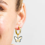 Pendientes con Circonita Zafiro acabado oro 18k - Arru