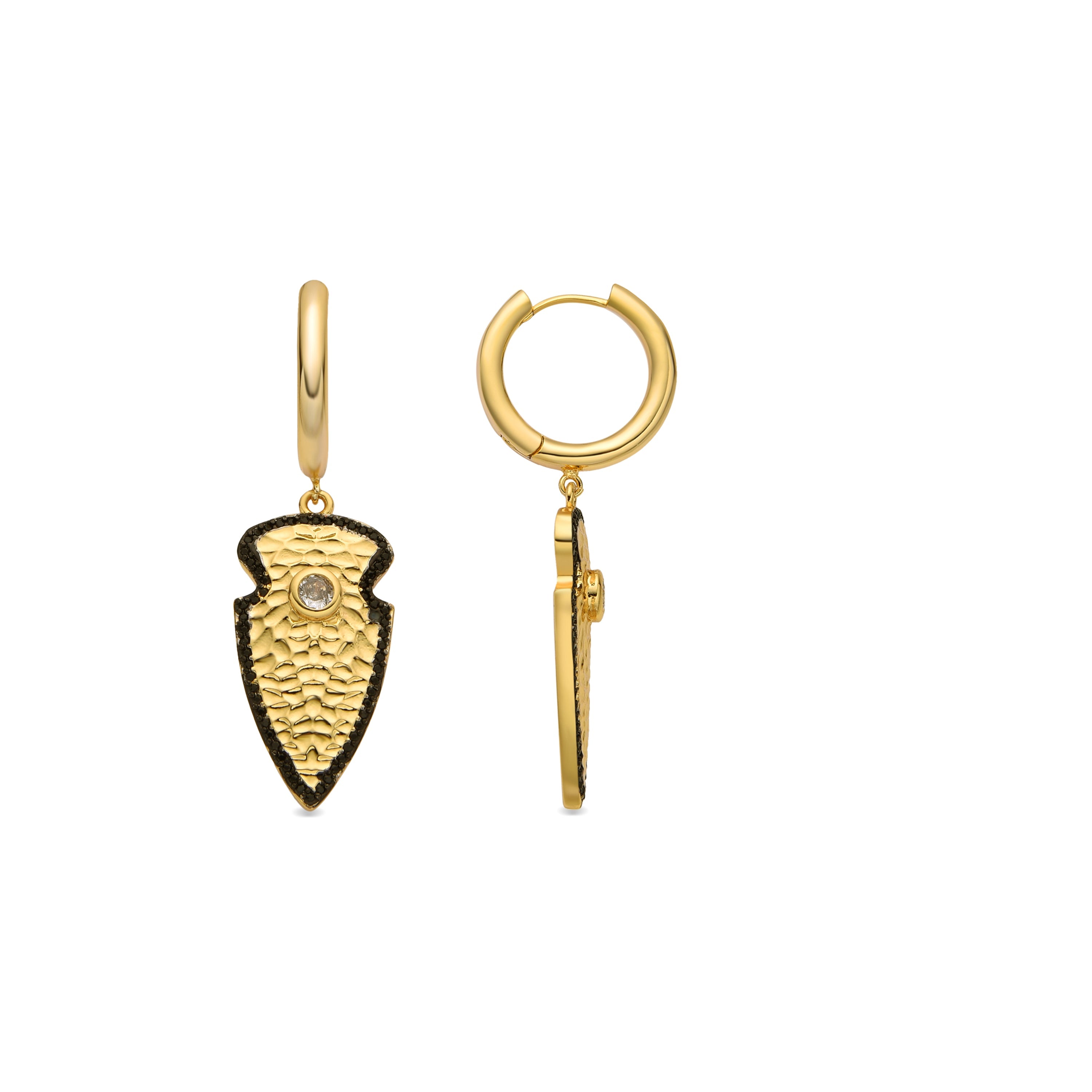 Pendientes con Circonita Brillante acabado oro 18k - Otla