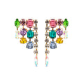 Pendientes con Cristal Multicolor acabado oro 18k - Shamwa