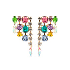 Pendientes con Cristal Multicolor acabado oro 18k - Shamwa