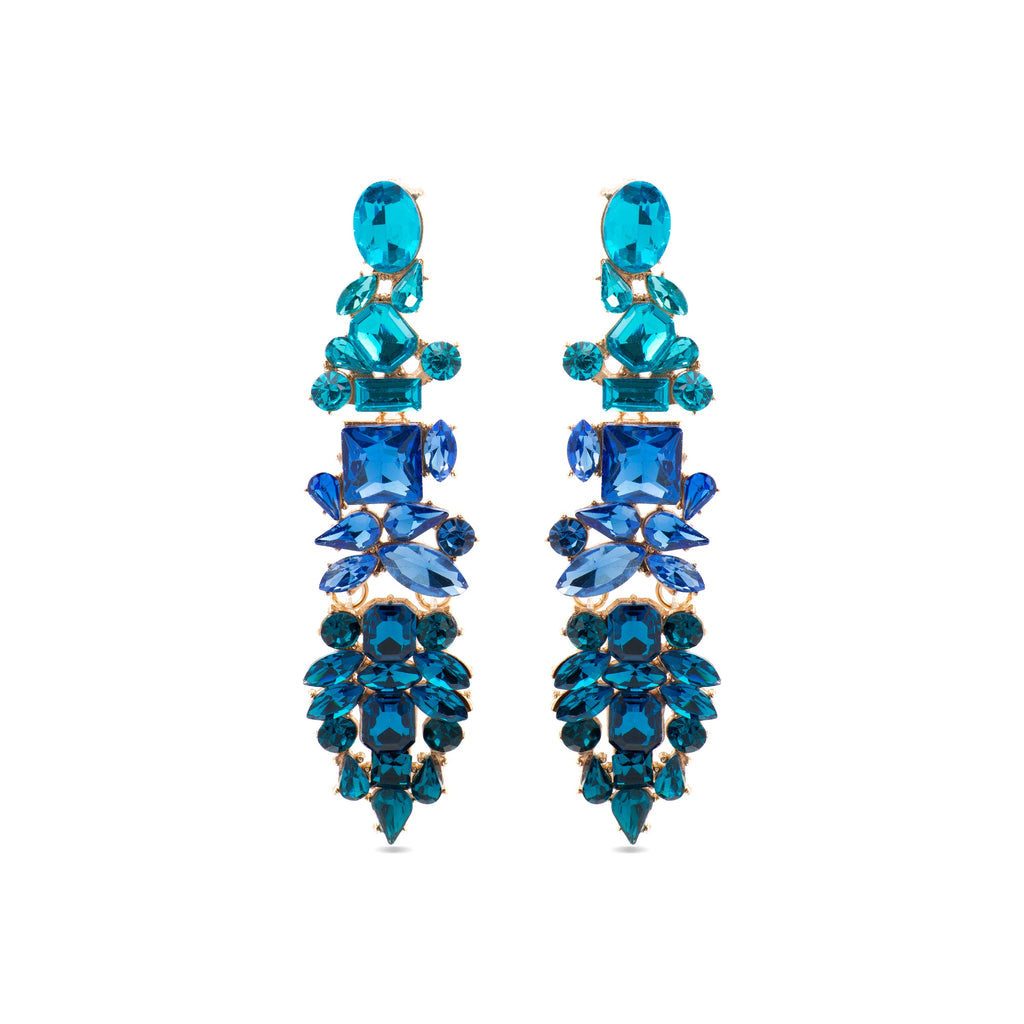 Pendientes con Cristal Multicolor acabado oro 18k - Karaf