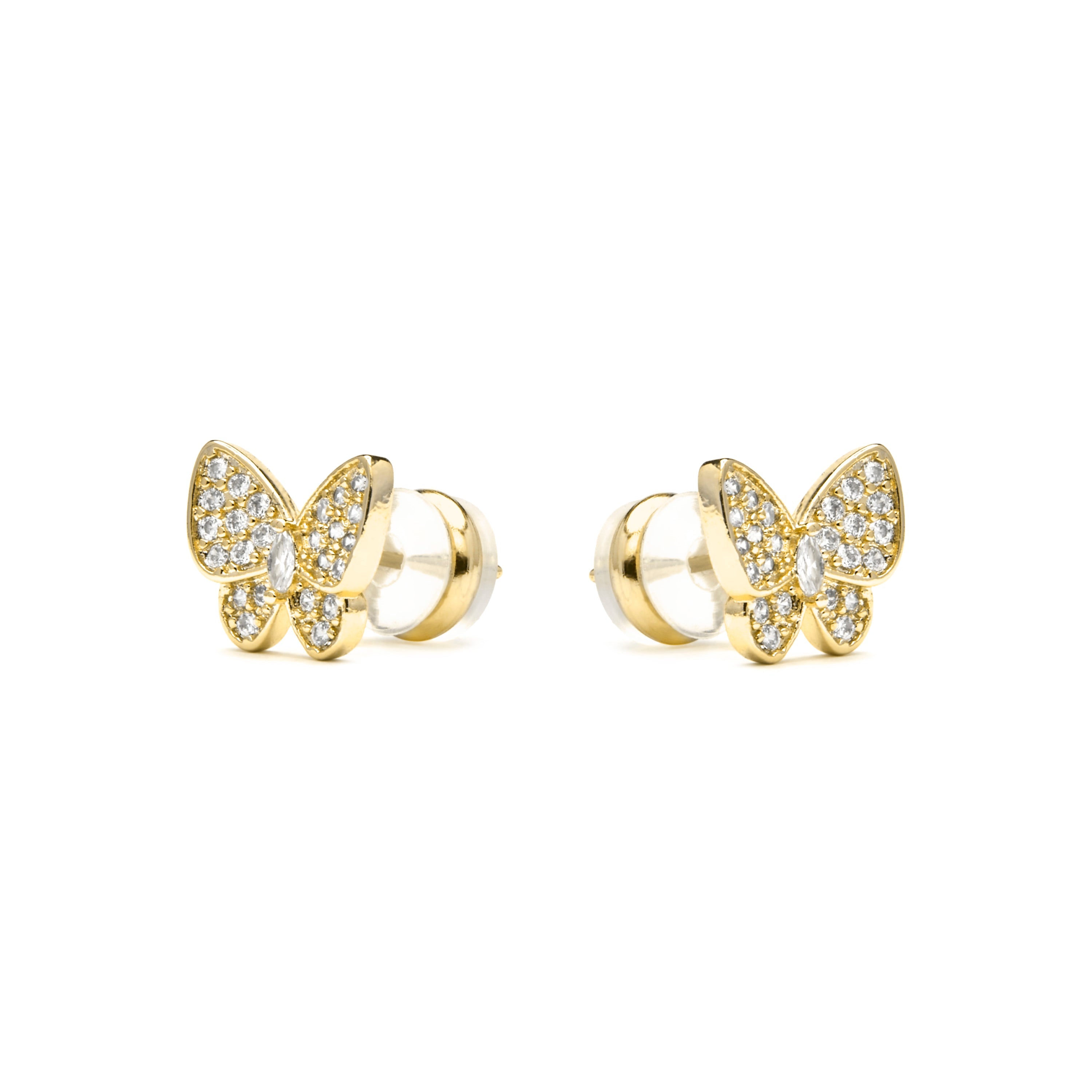 Pendientes acabado oro amarillo de 18k y Circonita Brillante - Vaxiuh