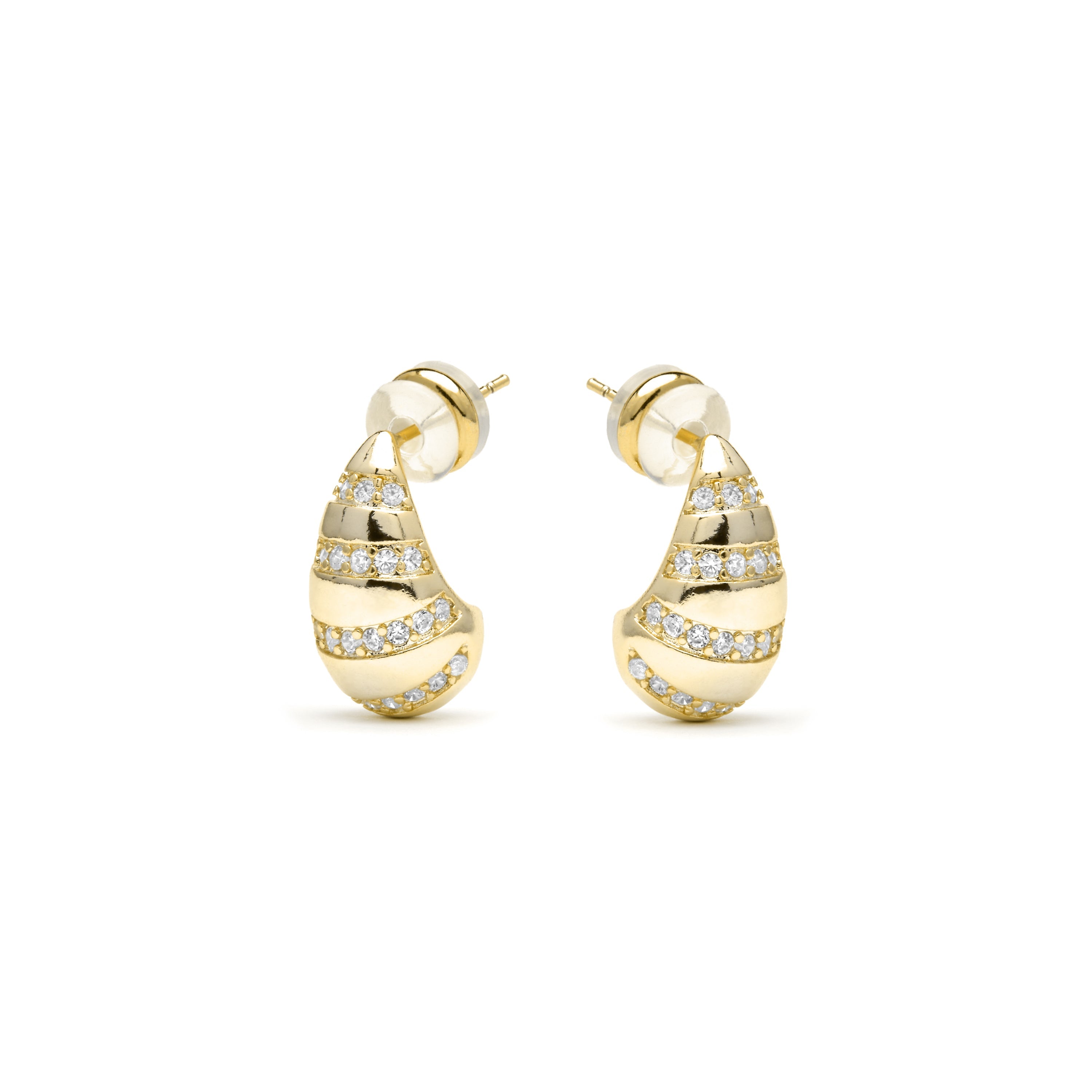 Pendientes acabado oro amarillo de 18k y Circonita Brillante - Thora
