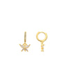 Pendientes acabado oro amarillo de 18k y Circonita Brillante - Zare