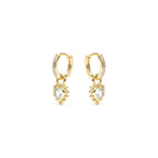 Pendientes acabado oro amarillo de 18k y Circonita Brillante - Lyhan