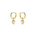 Pendientes acabado oro amarillo de 18k y Circonita Brillante - Yacoss