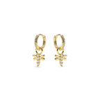 Pendientes acabado oro amarillo de 18k y Circonita Brillante - Jukel