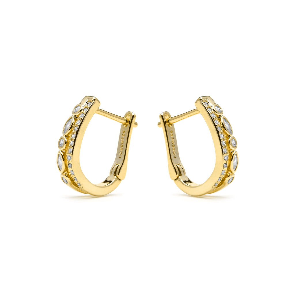 Pendientes acabado oro amarillo de 18k y Circonita Brillante - Hyco