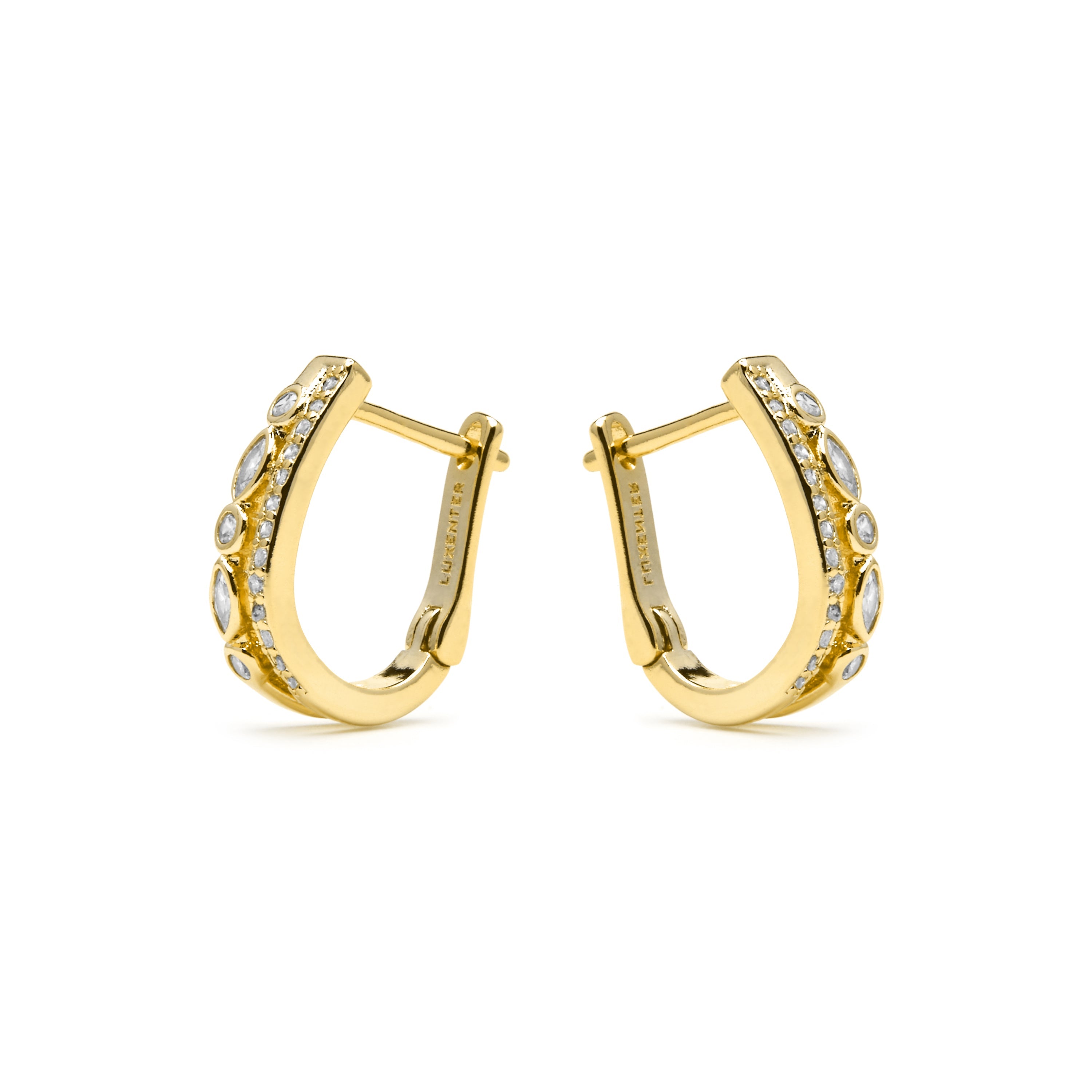 Pendientes acabado oro amarillo de 18k y Circonita Brillante - Hyco