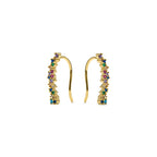 Pendientes acabado oro amarillo de 18k y Circonita Multicolor - Yionli