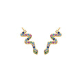 Pendientes acabado oro amarillo de 18k y Circonita Multicolor - Orksad