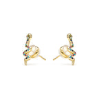 Pendientes acabado oro amarillo de 18k y Circonita Multicolor - Orksad