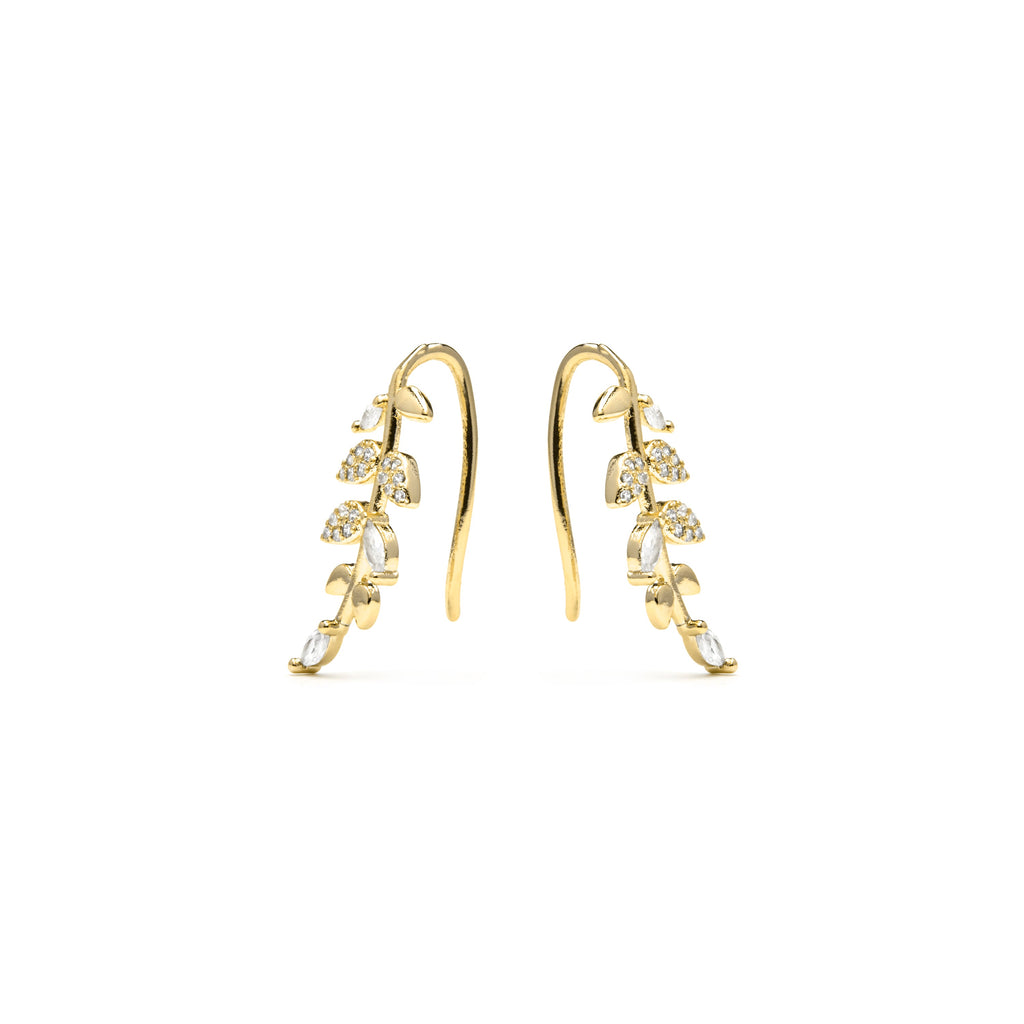 Pendientes acabado oro amarillo de 18k y Circonita Brillante - Sudceo