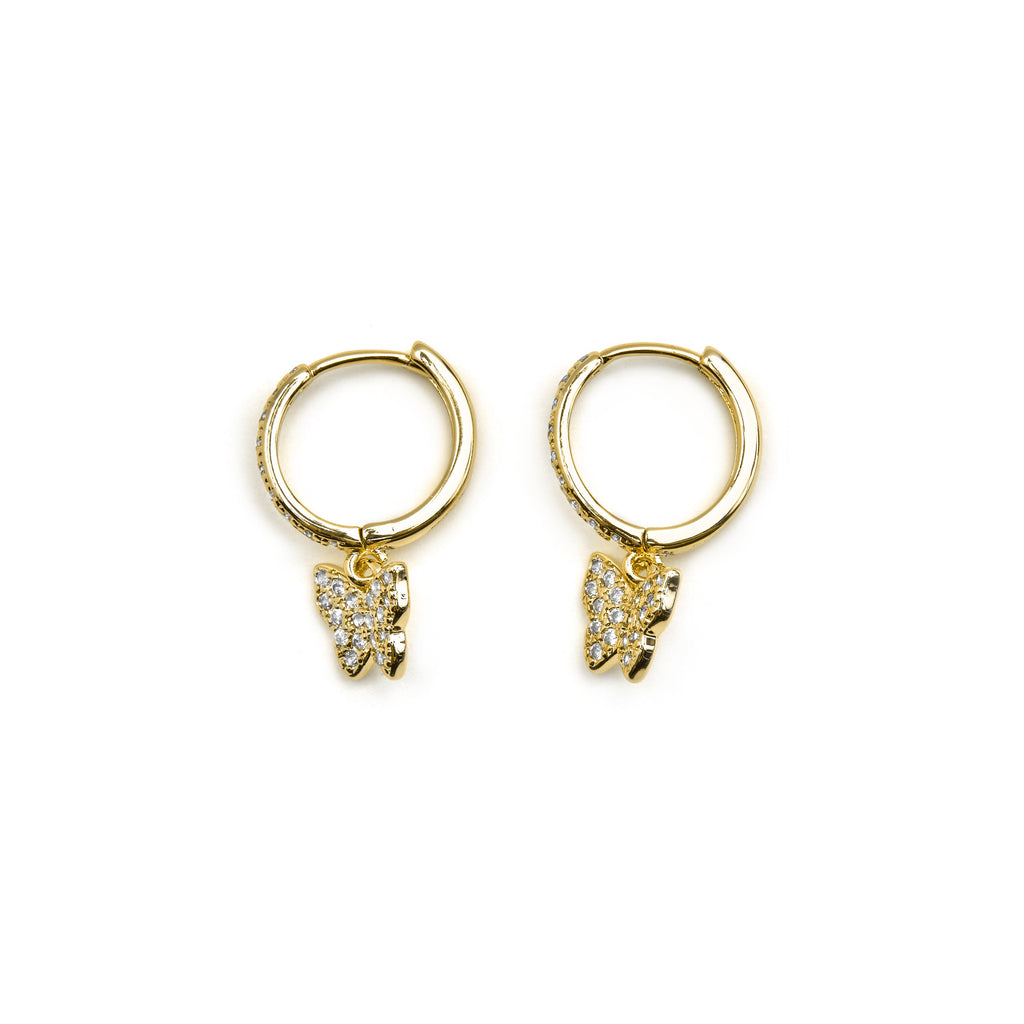 Pendientes con Circonita Brillante acabado oro 18k - Thai
