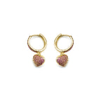 Pendientes con Circonita Rubí acabado oro 18k - Korisen