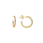 Pendientes con Circonita Multicolor acabado oro 18k - Kumo