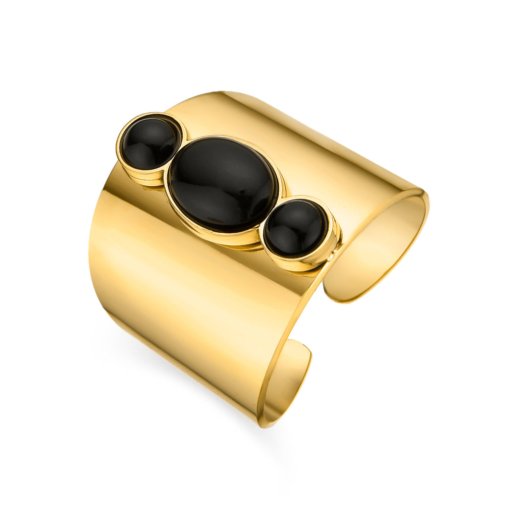 Anillo con Onix acabado oro 18k - Lessa