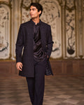 Navy Open Sherwani Set By KYNAH, Luxury Indian Fashion & Bridal Wear