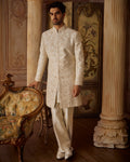 Ivory Portraits Sherwani Set By KYNAH, Luxury Indian Fashion & Bridal Wear