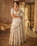 Ivory Gold Lehenga Sari Set By KYNAH, Luxury Indian Fashion & Bridal Wear