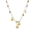 Collar con Cristal Multicolor acabado oro 18k - Kerad