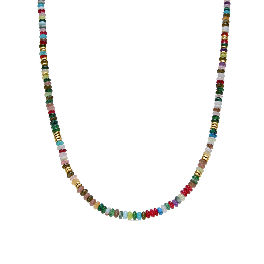 Collar con Cristal Multicolor acabado oro 18k - Issne