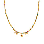 Collar con Cristal Multicolor acabado oro 18k - Damya