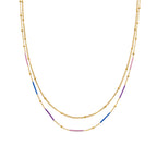 Collar con Lacado Multicolor acabado oro 18k - Lueo