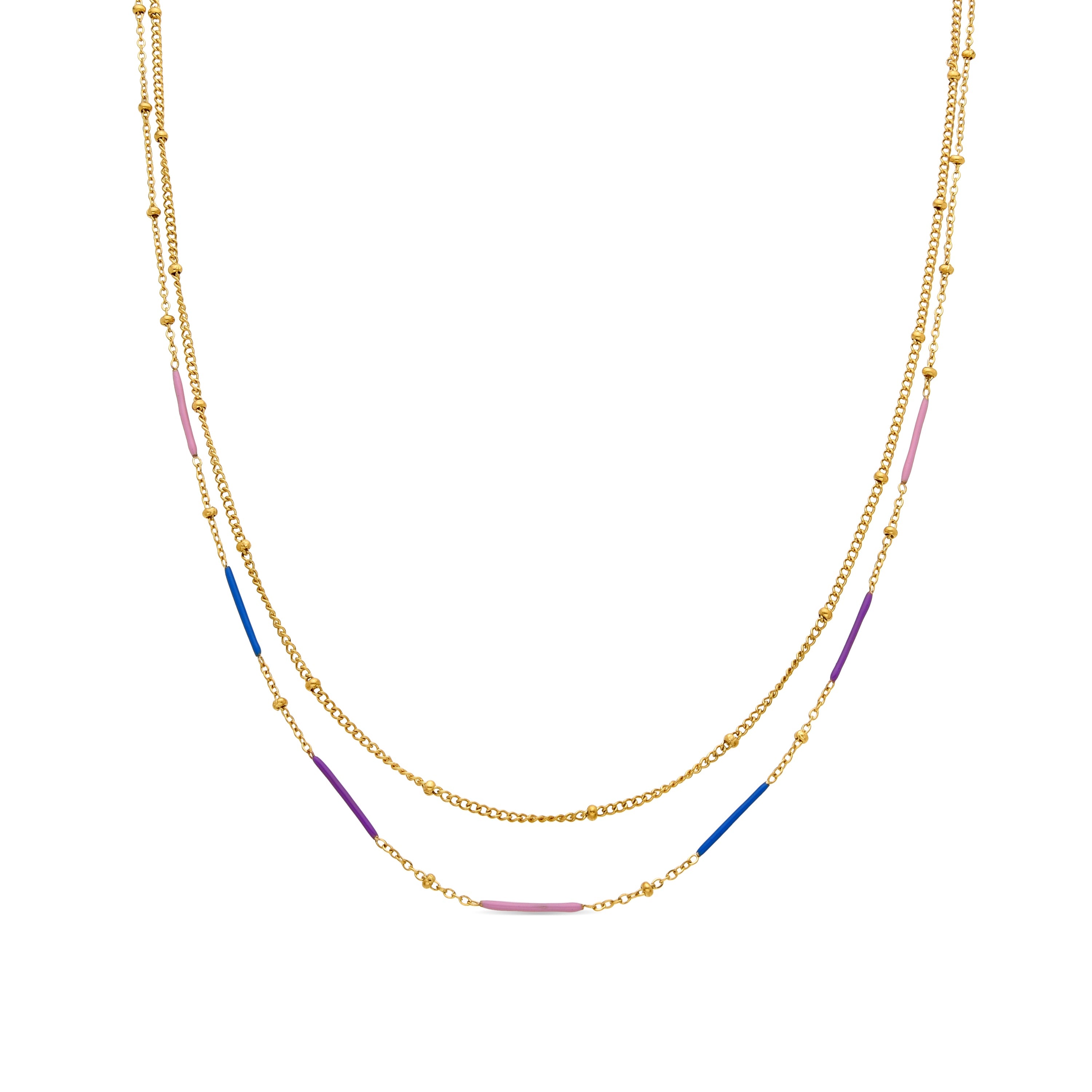 Collar con Lacado Multicolor acabado oro 18k - Lueo