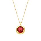 Collar con Cristal Azul acabado oro 18k - Nianli
