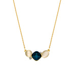 Collar con Ojo de Gato acabado oro 18k - Sitla