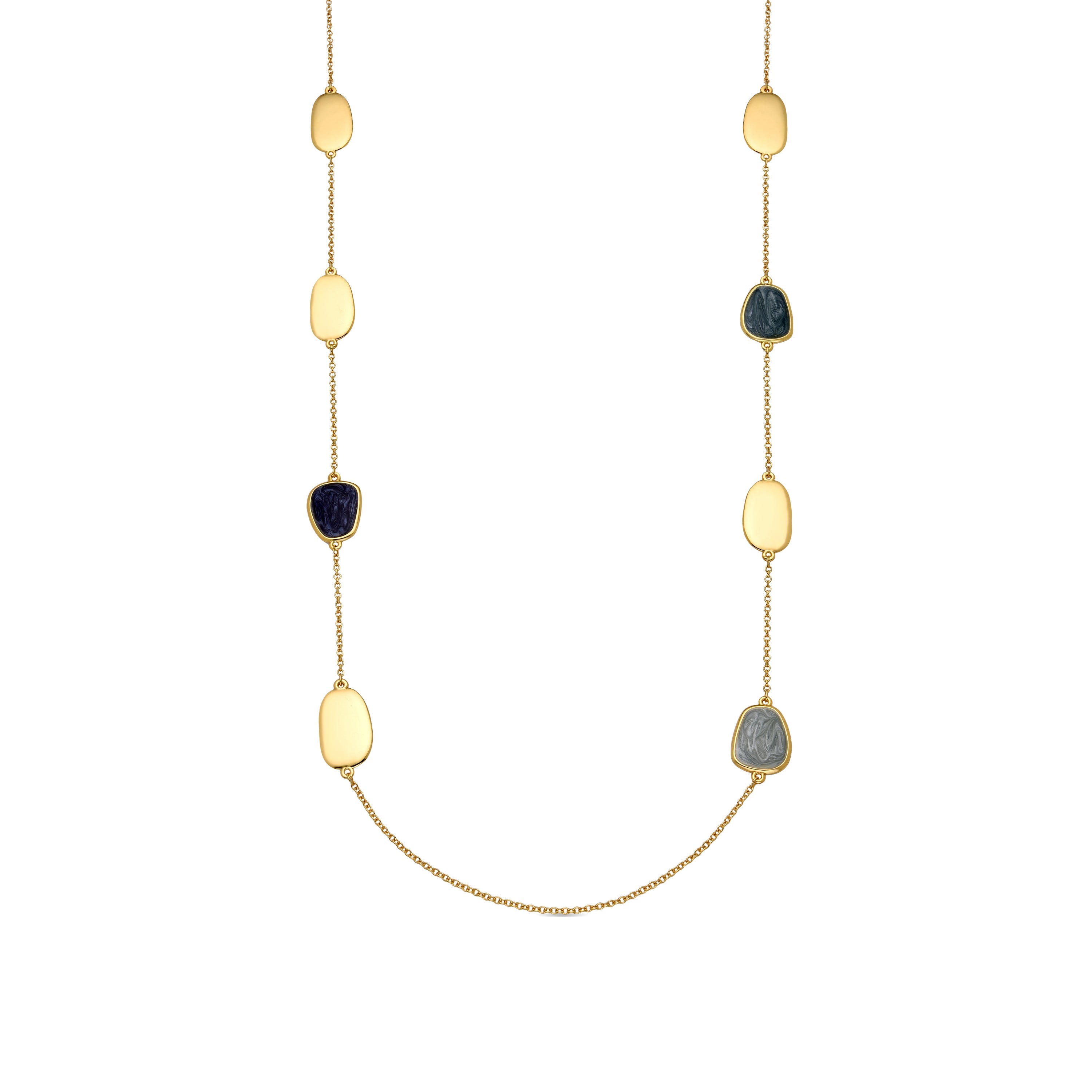 Collar con Lacado Azul acabado oro 18k - Talyu