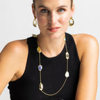 Collar con Lacado Azul acabado oro 18k - Talyu