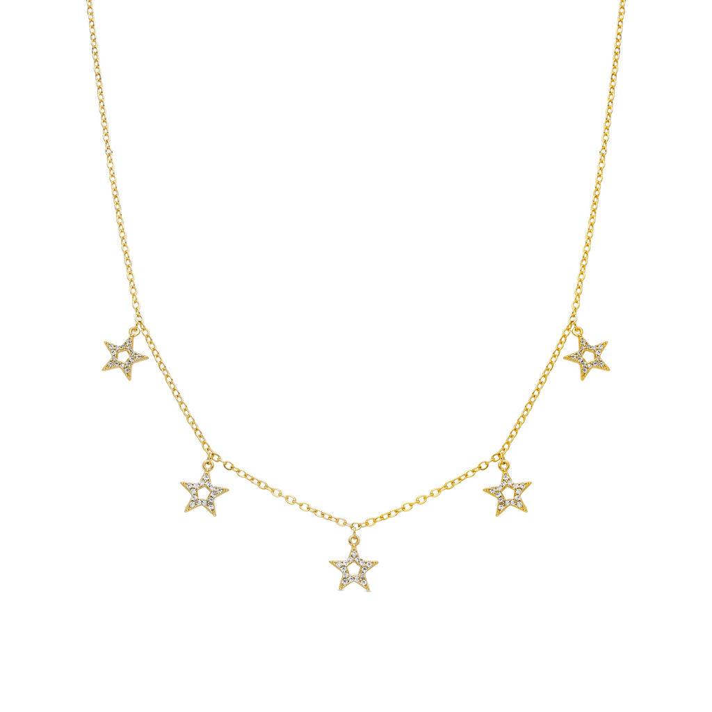 Collar con Circonita Brillante acabado oro 18k - Zeam