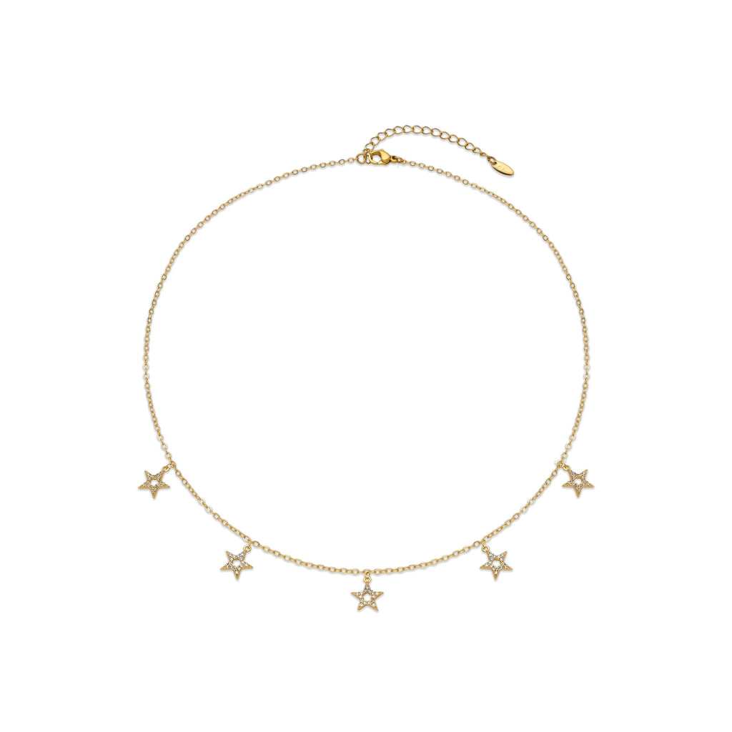 Collar con Circonita Brillante acabado oro 18k - Zeam